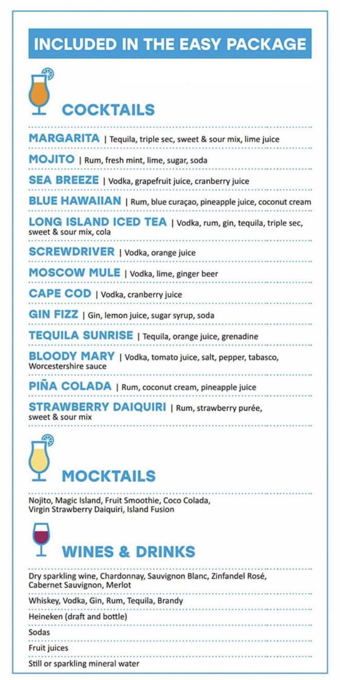MSC Cruises Drink Menus With Prices 2024 Cocktails Beer & Wine Prices